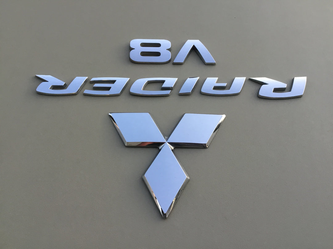 2006-2009 Mitsubishi Raider V8 Tailgate Emblem Set